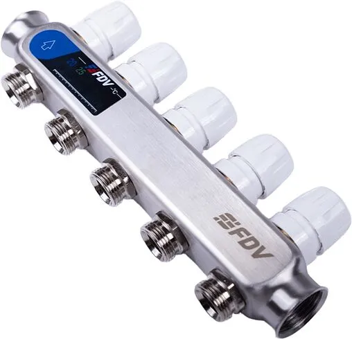 Группа коллекторная с расходомерами 5 отводов 1&quot;в/в x ¾&quot;ек FDV S1101A-1/5