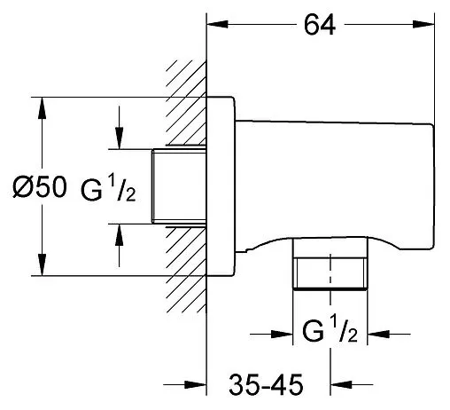 Шланговое подключение Grohe Rainshower хром 27057000