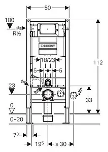 Инсталляция для подвесного унитаза Geberit Duofix Omega 12 111.060.00.1 Инсталляция для подвесного унитаза Geberit Duofix Omega 12 111.060.00.1, 2