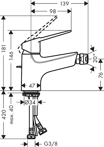 Смеситель для биде Hansgrohe Novus Loop хром 71233000