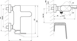 Смеситель для ванны Ravak Eleganta графит X070330, 2