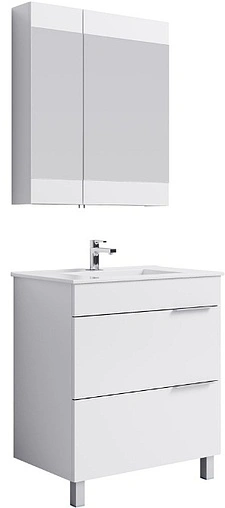Шкаф-зеркало Aqwella Brig 70 белый Br.04.07/W