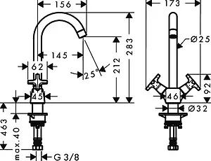 Смеситель для кухни Hansgrohe Logis M32 220 1jet хром 71285000 Смеситель для кухни Hansgrohe Logis M32 220 1jet хром 71285000, 3