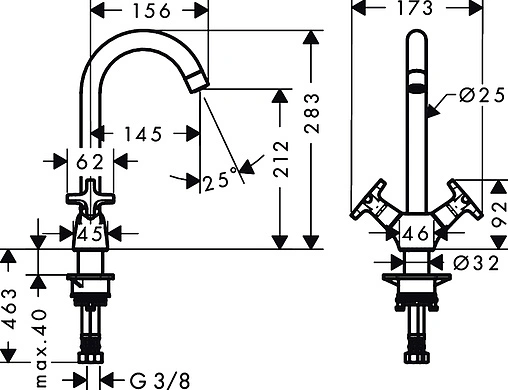 Смеситель для кухни Hansgrohe Logis M32 220 1jet хром 71285000