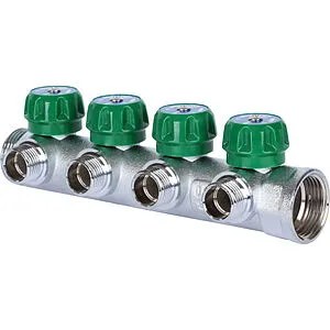 Коллектор регулирующий проходной 4 отвода 1"в/н x ½"к Stout SMB-6850-011204 Коллектор регулирующий проходной 4 отвода 1"в/н x ½"к Stout SMB-6850-011204, 1