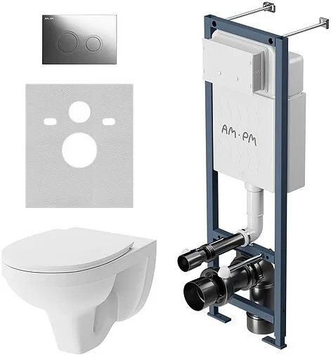 Комплект 6 в 1 Am.Pm Jupiter IS110151.DX77C1738 с кнопкой хром глянцевый
