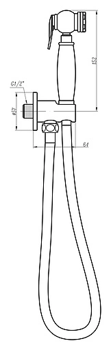 Гигиенический душ с шланговым подсоединением Cezares бронза CZR-C-IFSC1-02