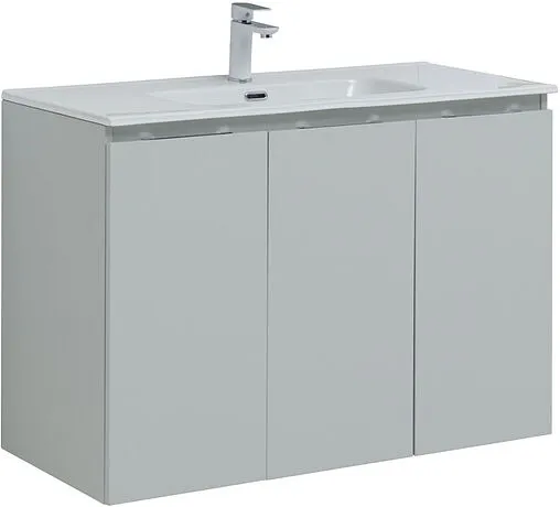 Тумба-умывальник подвесная Aquanet Алвита New 100 серый 00277532+00254365