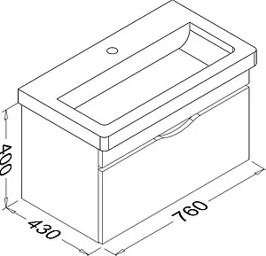 Тумба-умывальник подвесная ISVEA Neo 80 белый 21NGS301080E Тумба-умывальник подвесная ISVEA Neo 80 белый 21NGS301080E, 2