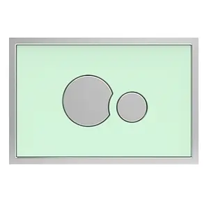 Клавиша смыва для унитаза Sanit SG706 16.719.81..0000 кнопки/хром глянцевый, панель/стекло мята, 3
