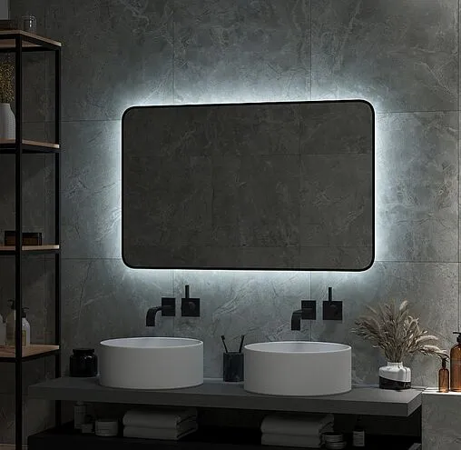 Зеркало с подсветкой Continent Torry Led 100x70 с фоновой подсветкой, бесконтактным сенсором белый ЗЛП1528