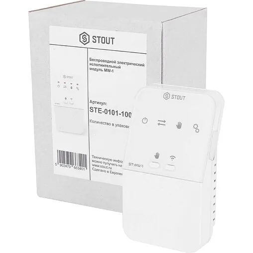 Беспроводной электрический исполнительный модуль 230В 1А Stout MW-1 белый STE-0101-100001