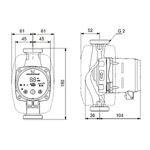 Насос циркуляционный Grundfos Alpha3 32-60 98890814 Насос циркуляционный Grundfos Alpha3 32-60 98890814, 3