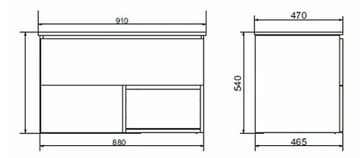 Тумба-умывальник подвесная Comforty Мальме 90 дуб дымчатый/чёрный 00-00004200CF