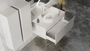 Тумба под умывальник подвесная Jorno Stone 100 белый Stn.01.100/P/W/JR, 5