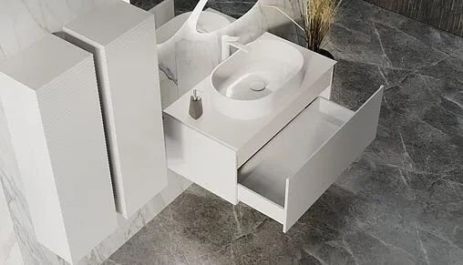 Тумба под умывальник подвесная Jorno Stone 100 белый Stn.01.100/P/W/JR