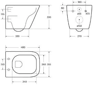 Унитаз подвесной безободковый BelBagno Due белый BB3103CHR/SC, 2