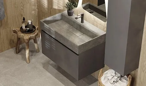 Тумба-умывальник подвесная Raval Facet 80 антрацит Fac.01.80/P/A/RLFac.08.80/Bet/RL