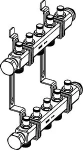 Группа коллекторная без расходомеров 9 отводов 1&quot;нг x ¾&quot;ек TECEflex 712547, 2