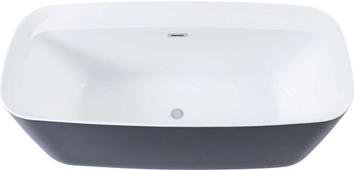 Ванна акриловая отдельностоящая Aquanet Family Fine 170x78 Gloss Finish белый/панель Black matte 95778-GW-MB
