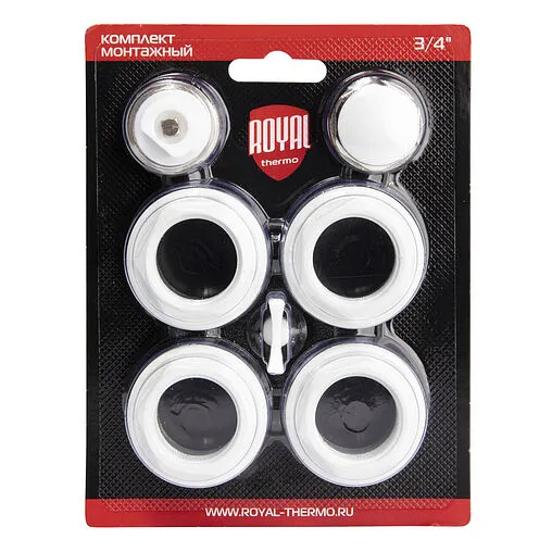 Комплект радиаторный универсальный 1&quot;н x ¾&quot;в Royal Thermo Bianco Traffico RT¾W