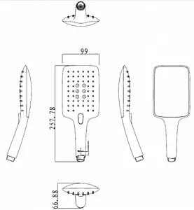 Лейка ручного душа Bravat Square хром P70143CP-RUS Лейка ручного душа Bravat Square хром P70143CP-RUS, 2