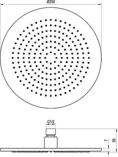 Лейка верхнего душа Ravak графит матовый X07P699
