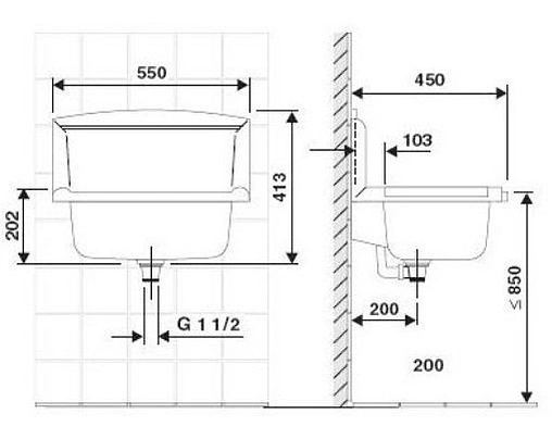 Раковина хозяйственная Sanit белый 60.005.01..0000