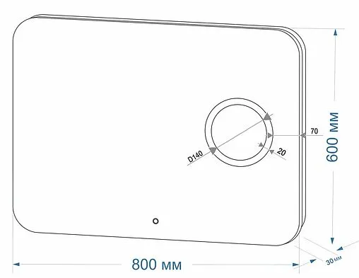 Зеркало с подсветкой Continent Elegant Led 80x60 с линзой, с музыкальным блоком, с подогревом белый ЗЛП174