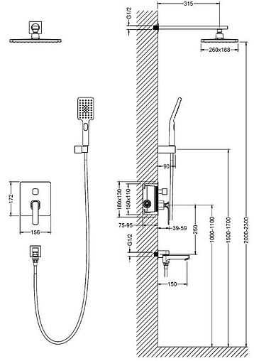 Душевая система со смесителем для ванны Timo Torne хром SX-4399/00SM
