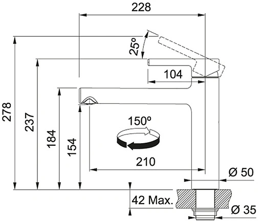 Смеситель для кухни Franke Centro оникс/нержавеющая сталь 115.0621.596