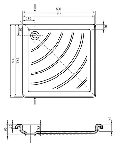 Поддон для душа Ravak Angela-80 LA A014401220, 5