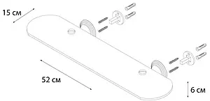 Полка Fixsen Luksor золото/чёрный FX-71603B, 3