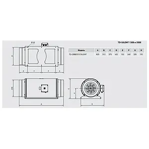Вентилятор канальный Soler & Palau TD-2000/315 Silent 3V Вентилятор канальный Soler & Palau TD-2000/315 Silent 3V, 2
