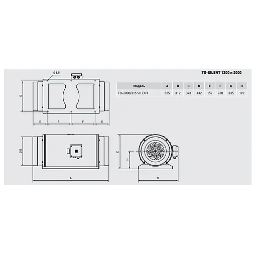 Вентилятор канальный Soler &amp; Palau TD-2000/315 Silent 3V