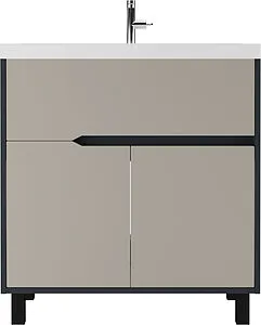 Тумба-умывальник напольный Домино Karat 80 серый тауп DK3213T+4627173210188, 4