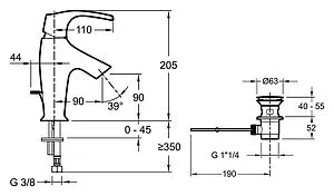 Смеситель для раковины Jacob Delafon Symbol хром E72680-CP Смеситель для раковины Jacob Delafon Symbol хром E72680-CP, 2