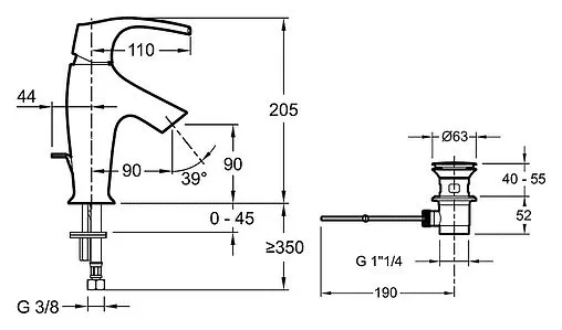 Смеситель для раковины Jacob Delafon Symbol хром E72680-CP Смеситель для раковины Jacob Delafon Symbol хром E72680-CP