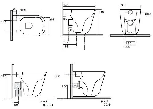 Унитаз приставной безободковый Kerasan Tribeca белый матовый 511830