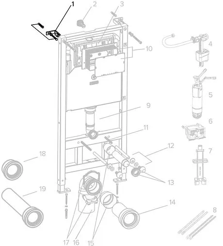 Комплект креплений для инсталляции TECEspring AF042300-L2