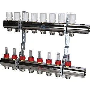 Группа коллекторная с расходомерами 8 отводов 1&quot;в/в x ¾&quot;ек Luxor CD 477/8 15662708N, 1