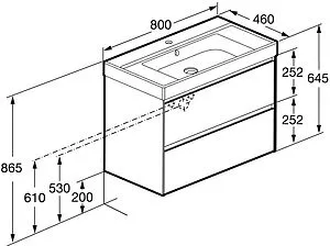 Тумба-умывальник подвесная Roca Ona 80 зелёный матовый A857630513+ZRU9307562 Тумба-умывальник подвесная Roca Ona 80 зелёный матовый A857630513+ZRU9307562, 2
