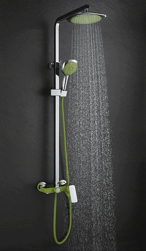 Душевая система со смесителем для ванны D&amp;K Berlin.Humboldt зелёный/хром DA1433712A02