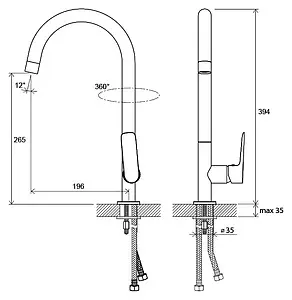 Смеситель для кухни Ravak Classic хром X070085, 2