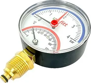 Термоманометр радиальный Uni-fitt 80мм 4 бар 120°С ½&quot; 311D1442, 3