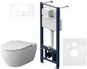 Комплект 6 в 1 Am.Pm Awe FlashClean IS47001.111700 с кнопкой белый глянцевый Комплект 6 в 1 Am.Pm Awe FlashClean IS47001.111700 с кнопкой белый глянцевый, 1