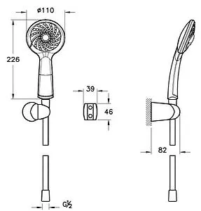 Душевая система со смесителем для душа VitrA Solid S хром A49265EXP Душевая система со смесителем для душа VitrA Solid S хром A49265EXP, 5