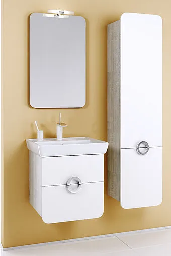 Шкаф-пенал подвесной Aqwella Alicante 40 R белый/дуб седой Alic.05.04/R/Gray