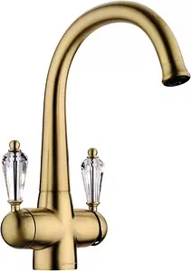 Смеситель для кухни с подключением к фильтру Omoikiri Okinawa-AB античная латунь/Swarovski 4994056 Смеситель для кухни с подключением к фильтру Omoikiri Okinawa-AB античная латунь/Swarovski 4994056, 1