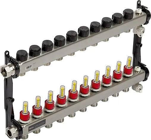 Группа коллекторная с расходомерами 10 отводов 1&quot;нг x ¾&quot;ек TECEfloor SLQ 77310010
